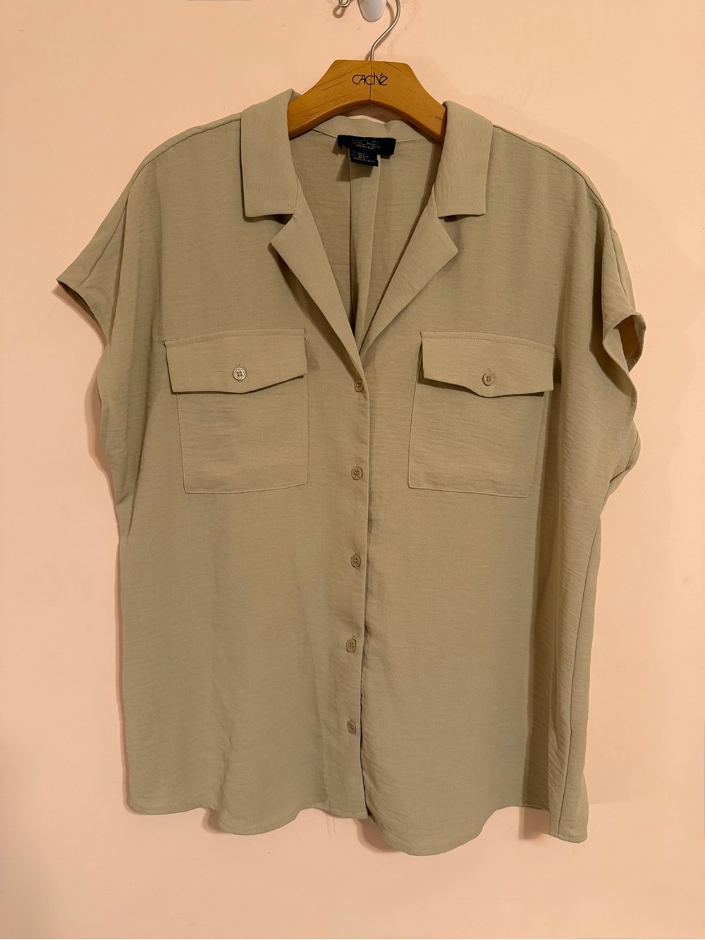 Khaki Button Front Top